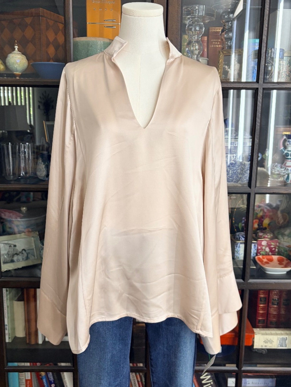 By Malene Birger, Lomaria Satin Bell Sleeve Tunic size 38